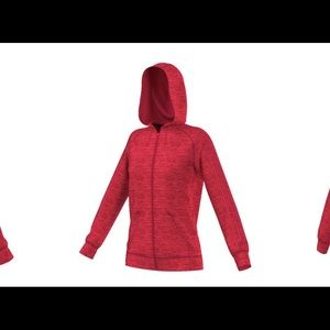 Adidas 3 stripe red hoodie